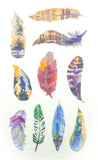 bright feather feathers bird egg eggs translucent washi paper sticker stickers sheets pack 6 kawaii cute uk stationery gifts birds tracing paper matte