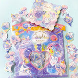 sweet unicorn candy sweets ice cream lollypop unicorns glossy sticker flakes mini pack cupcake uk stationery sugar pretty lilac pink yellow blue small 42 21