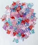 uk bead beads butterfly butterflies glass iridescent ab pretty cute kawaii craft supplies red purple blue turquoise pale pink opaque pink white special clear