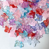 uk bead beads butterfly butterflies glass iridescent ab pretty cute kawaii craft supplies red purple blue turquoise pale pink opaque pink white special clear gold highlights foil golden
