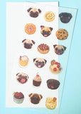 translucent washi paper sticker stickers pack of 6 sheets animal animals food drink cute uk stationery panda dog dogs cat cats fox bread cake fruit bear bunny hedgehog faces planner addict pig donut snacks
