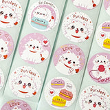 cute cat cats white kitty kitten round sticker stickers seals 25mm little kids children child's pink love purrfect so comfy sheets uk stationery planner addict reward macaroon macaron cake treat sweets kawaii