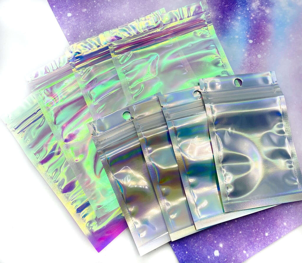 Holographic Hanging Zipper Barrier Bags 2 x 2 25 pack HZBB9H