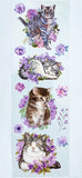 ilac purple floral flowers cat cats kitten kittens clear plastic sticker stickers sheet grey tabby tabbies kitty uk cute kawaii stationery planner supplies garden nature