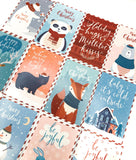 christmas festive lomo card packs small postcards cute kawaii animals cat fox deer bear uk stationery bundle
