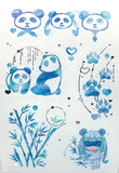 blue purple watercolour galaxy translucent washi paper matte stickers panda rabbit cat uk cute kawaii stationery sheets