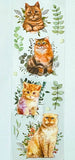 foliage green leaves leaf nature ginger cat cats clear sticker stickers sheet pretty kitten kittens uk cute kawaii stationery planner supplies
