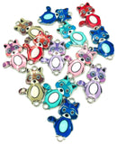 kawaii raccoon connector charm charms enamel tibetan silver
