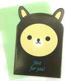 Just 20p! Kawaii Animal  MINI GREETINGS CARD & ENVELOPE