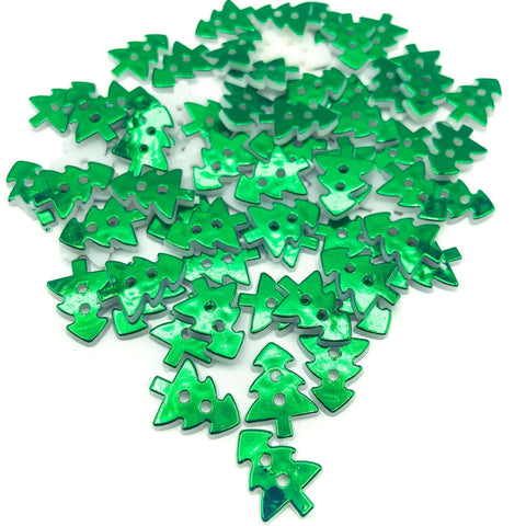 green metallic foil foiled christmas tree trees button buttons acrylic uk cute kawaii craft supplies xmas festive