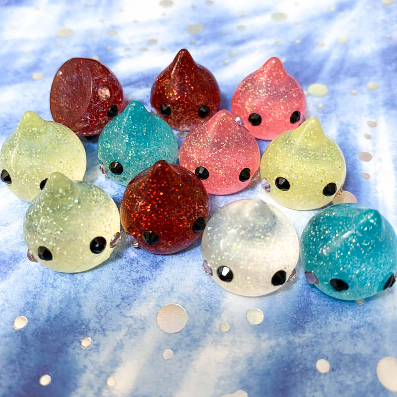 large resin rain drop raindrop raindrops glitter glittery flatback flat back fb fbs embellishments rhinestone uk cute kawaii craft supplies eyes happy