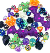 individual single halloween fb flatback flat back embellishment embellishments bat frog heart spooky orange purple green fbs flower beetle skull uk craft supplies bats applique spider spiders cute kawaii