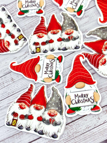 cute festive christmas gnome gnomes gonk gonks acrylic planar flatback flat back fb fbs embellishment uk cute kawaii craft supplies red grey white merry