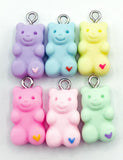 pastel candy colour gummy bear pretty resin charm charms pink lemon yellow lilac blue green uk craft supplies cute kawaii