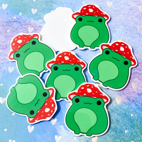 MUSHROOM FROG Large Acrylic Flat Back