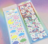 rain cloud clouds and stars moon moons sparkly glitter laser holo holographic sticker stickers pack uk cute kawaii bunny rabbit rabbits rainbow rainbows