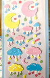 rain cloud clouds and stars moon moons sparkly glitter laser holo holographic sticker stickers pack uk cute kawaii bunny rabbit rabbits rainbow rainbows