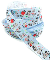cute raccoon 22mm grosgrain ribbon on blue raccoons ribbons yard