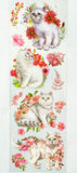 pretty pink and white floral flower flowers cat cats kitten kittens clear plastic sticker stickers sheet sheets pack uk stationery rose tulip dahlia lily garden nature green spring grey tabby