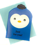 Just 20p! Kawaii Animal  MINI GREETINGS CARD & ENVELOPE