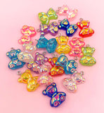 aurora borealis ab iridescent shimmer shimmery rainbow bear bears charm charms pendant pendants uk craft supplies cute kawaii chunky big large resin