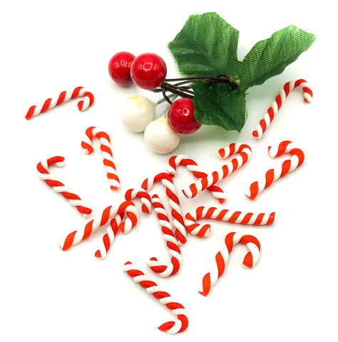 mini polymer clay candy cane red and white fb 23mm uk cute kawaii craft supplies festive christmas