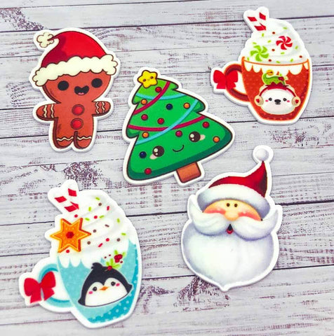 mug mugs cocoa hot chocolate penguin polar bear christmas tree trees festive planar fb flatback flat back gingerbread man men acrylic embellishment uk craft supplies resins flatbacks