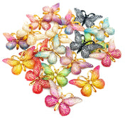 butterfly butterflies acrylic gold sparkly resin flatback fb flat backs uk cute kawaii craft supplies fbs glitter insect embellishment foiled metallic big cabochon decoden