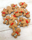 gingerbread man men resin charm charms bow brown resins uk craft supplies christmas festive ginger bread