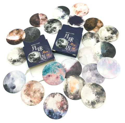 pastel moon moons space mini sticker flakes box stickers cute kawaii uk stationery 45