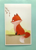 textured semi matte cute kawaii animal postcard postcards post card cards uk stationery fox dog cat bear polar kitten puppy seal rabbit bunny bird individual