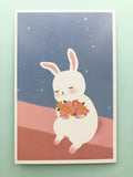 textured semi matte cute kawaii animal postcard postcards post card cards uk stationery fox dog cat bear polar kitten puppy seal rabbit bunny bird individual