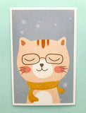 textured semi matte cute kawaii animal postcard postcards post card cards uk stationery fox dog cat bear polar kitten puppy seal rabbit bunny bird individual