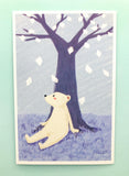 textured semi matte cute kawaii animal postcard postcards post card cards uk stationery fox dog cat bear polar kitten puppy seal rabbit bunny bird individual