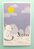 textured semi matte cute kawaii animal postcard postcards post card cards uk stationery fox dog cat bear polar kitten puppy seal rabbit bunny bird individual