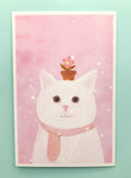 textured semi matte cute kawaii animal postcard postcards post card cards uk stationery fox dog cat bear polar kitten puppy seal rabbit bunny bird individual