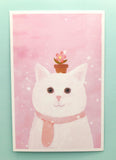 textured semi matte cute kawaii animal postcard postcards post card cards uk stationery fox dog cat bear polar kitten puppy seal rabbit bunny bird individual