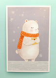 textured semi matte cute kawaii animal postcard postcards post card cards uk stationery fox dog cat bear polar kitten puppy seal rabbit bunny bird individual