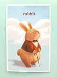 textured semi matte cute kawaii animal postcard postcards post card cards uk stationery fox dog cat bear polar kitten puppy seal rabbit bunny bird individual