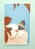 textured semi matte cute kawaii animal postcard postcards post card cards uk stationery fox dog cat bear polar kitten puppy seal rabbit bunny bird individual