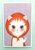 textured semi matte cute kawaii animal postcard postcards post card cards uk stationery fox dog cat bear polar kitten puppy seal rabbit bunny bird individual