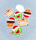 green red white gold christmas festive acrylic fb flatback flat back embellishment planar uk craft supplies robin bird cupcake cakes santa hat rudolph is my bestie