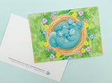 eco recycled handmade art postcard kawaii squirrel squirrels uk cards hand made artist exclusive nest baby spring flowers cute kawaii stationery postcards