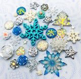 snow snowy christmas festive flat back bundle rose flower white pearl glitter blue turquoise silver star stars teal turquoise gold glitter snowflake snowflakes acrylic flatback fb uk cute kawaii craft supplies tree snowflakes heart hearts iridescent felt applique