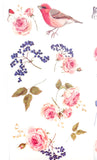 bird birds and flower flowers floral large translucent sticker stickers sheet pack of 3 uk cute kawaii washi paper stationery blue pink yellow nature leaves flowers