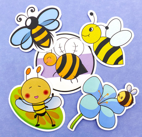bee bees bumblebee bumblebees honey cute kawaii laptop large larger stickers uk stationery floral funny humorous packs