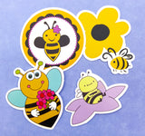 bee bees bumblebee bumblebees honey cute kawaii laptop large larger stickers uk stationery floral funny humorous packs