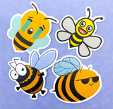 bee bees bumblebee bumblebees honey cute kawaii laptop large larger stickers uk stationery floral funny humorous packs