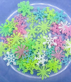 glow in the dark luminous snow flake snowflake snowflakes flakes pink white turquoise green yellow uk cute kawaii kids gift gifts stocking fillers set pac