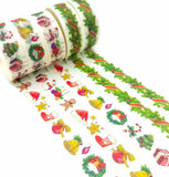 To Clear- just £1.50! FESTIVE WASHI TAPE 10m -Foliage or Motifs